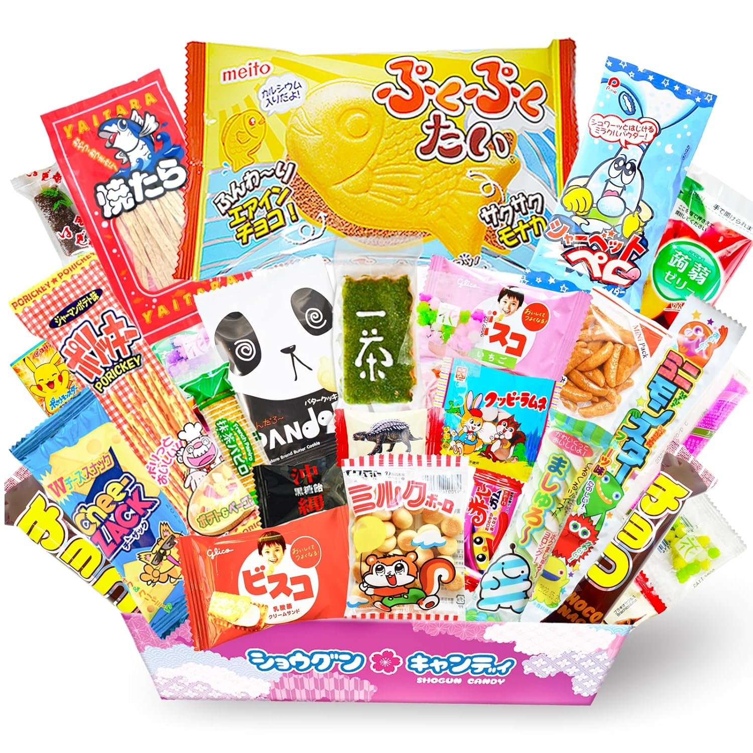 SHOGUN CANDY Box Japanese Snacks & Candy 30 Pieces Variety Dagashi Assortment