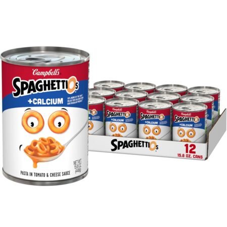 SpaghettiOs Original Canned Pasta Plus Calcium, 15.8 oz Can (Pack of 12)