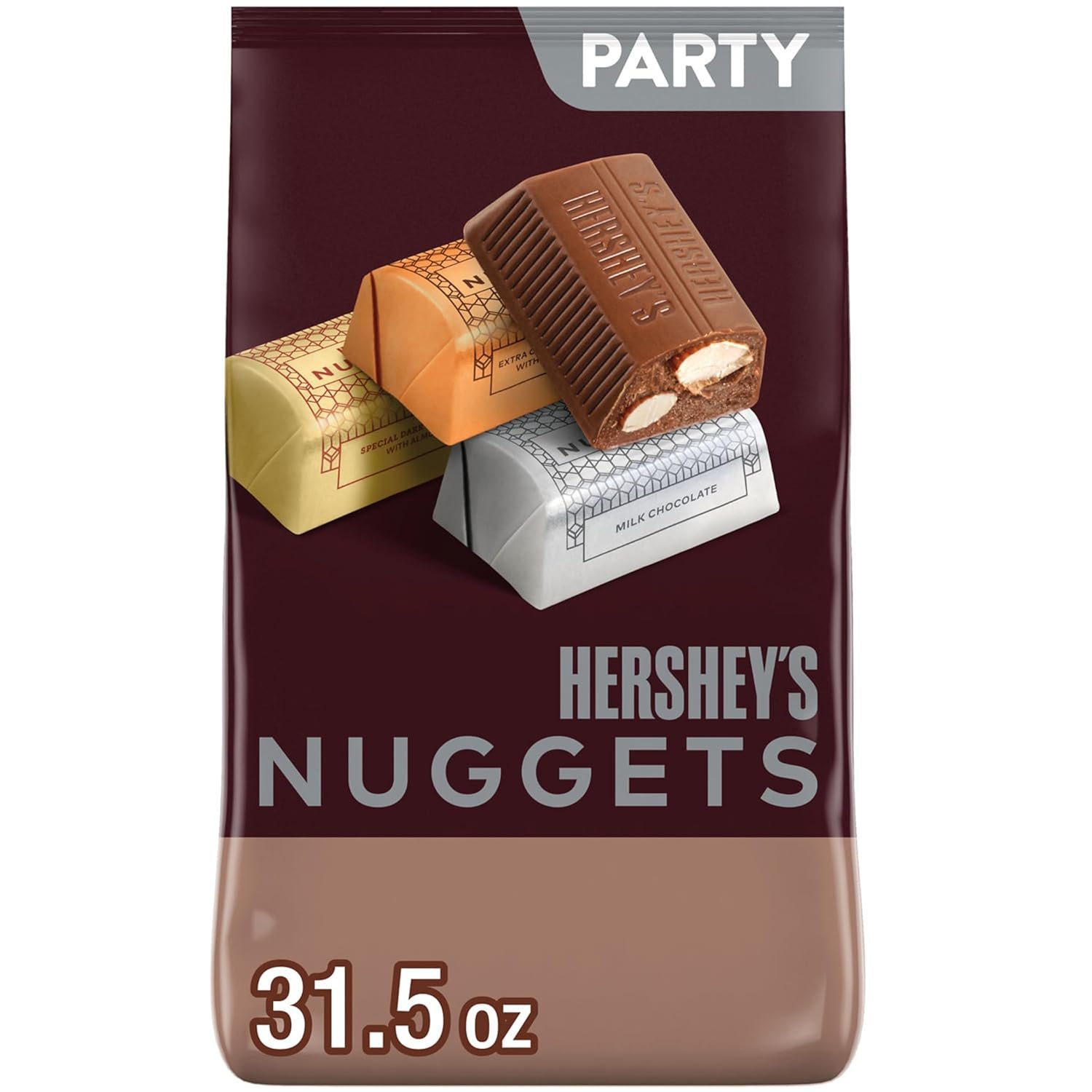 HERSHEY'S NUGGETS Assorted Chocolate Candy Party Pack, 31.5 oz