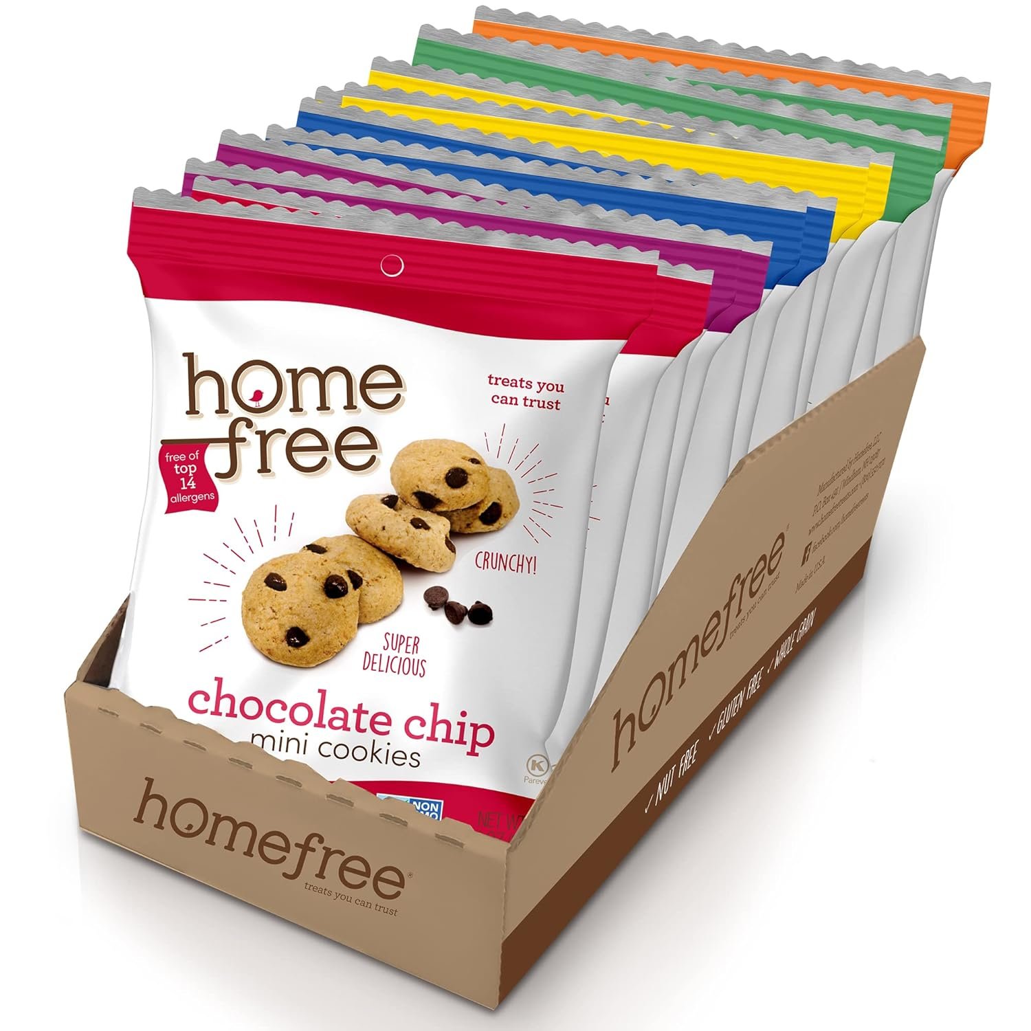 Homefree Mini Cookies Variety Pack, Gluten Free, Nut Free, Vegan, Cookie Snack Packs, School Safe and Allergy Friendly Snack (Pack of 10)